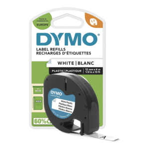 CINTAS DE PLÁSTICO PARA ROTULAR DYMO LETRATAG NEGRO/BLANCO REF. 91221