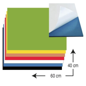 GOMA EVA ADHESIVA 40 X 60 CM. 2 MM. 7 COLORES SURTIDOS