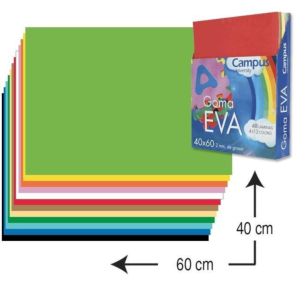 EXPOSITOR GOMA EVA CAMPUS UNIVERSITY 40 X 60 CM. 2 MM. 48 UNID. 12 COLORES SURTIDOS REF. 630463