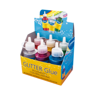 EXPOSITOR PEGAMENTO GLITTER CAMPUS UNIVERSITY 60 G. 6 UNID COLORES SURTIDOS