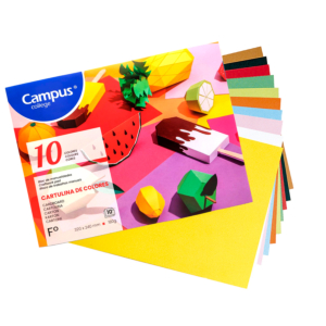 BLOC CARTULINA FOLIO PARA TRABAJOS MANUALES 10 COLORES SURTIDOS