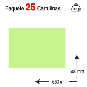 CARTULINA GUARRO IRIS 50 X 65 CM. 185 G. VERDE MANZANA REF. 40237