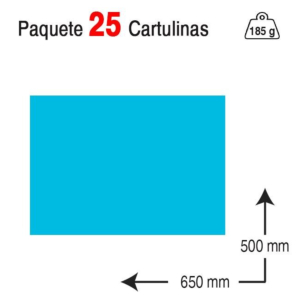 CARTULINA GUARRO IRIS 50 X 65 CM. 185 G. AZUL TURQUESA REF. 40236