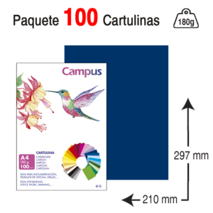 CARTULINA CAMPUS UNIVERSITY A4 180 G. AZUL ULTRAMAR