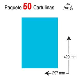 CARTULINA GUARRO IRIS A3 185 G. AZUL TURQUESA REF. 40204