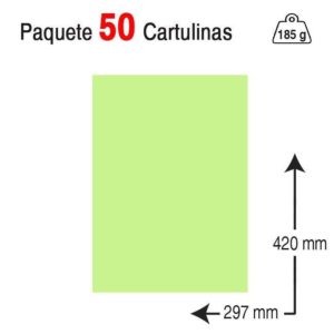 CARTULINA GUARRO IRIS A3 185 G. VERDE MANZANA REF. 40206