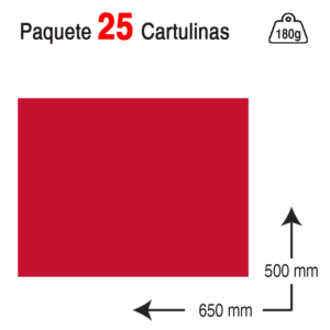 CARTULINA CAMPUS UNIVERSITY 50 X 65 CM. 180 G. ROJO