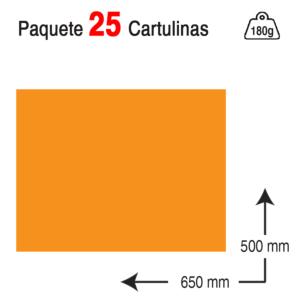CARTULINA CAMPUS UNIVERSITY 50 X 65 CM. 180 G. NARANJA