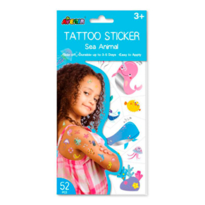 TATUAJES CORPORALES TEMPORALES AVENIR ANIMALES MARINO PLATEADO                                      