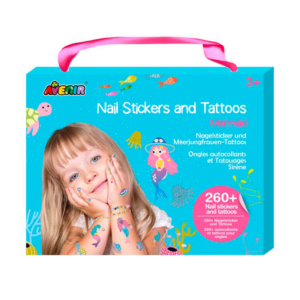 SET PEGATINAS DE UÑAS Y TATUAJES TEMPORALES AVENIR SIRENAS                                          