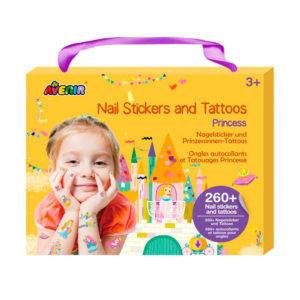 SET PEGATINAS DE UÑAS Y TATUAJES TEMPORALES AVENIR PRINCESAS                                        