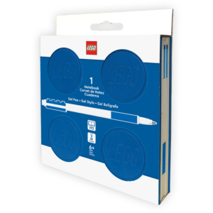 CUADERNO LEGO CON BOLÍGRAFO DE GEL CUADRADO AZUL                                                    