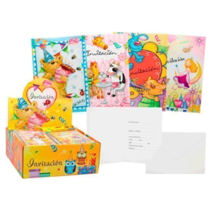 TARJETA INVITACIÓN FIESTA CON SOBRE REF. 320245