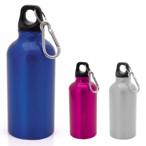  BOTELLA DE ALUMINIO 400 ML. CON MOSQUETÓN REF. MENTO
