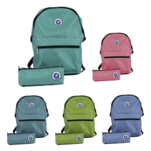 MOCHILA BASIC CON PORTATODO 5 COLORES SURTIDOS