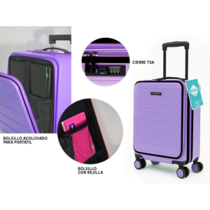 MALETA TROLLEY CABINA POCKET LILA PASTEL REF. 334001