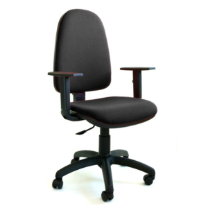 SILLA OFICINA RESPALDO ALTO NEGRO CON BRAZO REGULABLE