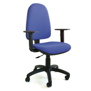 SILLA OFICINA RESPALDO ALTO AZUL CON BRAZO REGULABLE SERIE POP-G