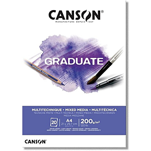 BLOC MULTI TECNICA CANSON GRADUATE A4 20H 200GR - BLANCO