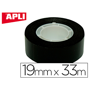 CINTA ADHESIVA APLI 33MX19MM NEGRO