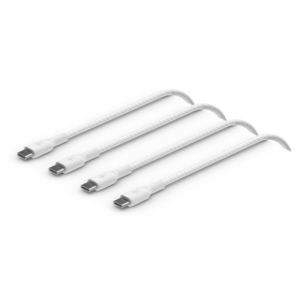 BRAIDED C-C 1M  WHT TWIN PACK