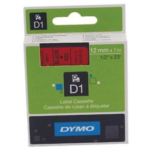 CINTA DYMO D1 NEGRO / ROJO 12 MM X 7 M                                                              