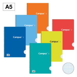 BLOC ESPIRAL CAMPUS A5 TAPA BÁSICA 80 HOJAS 60G MILIMETRADO                                         