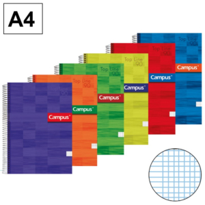 BLOC ESPIRAL CAMPUS A4 TAPA EXTRADURA 80 HOJAS 90G MILIMETRADO                                      