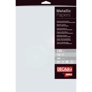 PAPEL METALIZADO APLI A4 130G 10 HOJAS PERLA                                                        