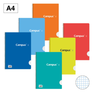 BLOC ESPIRAL CAMPUS A4 TAPA BÁSICA 80 HOJAS 60G MILIMETRADO MODELO 46                               