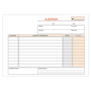 TALONARIO ALBARANES PLUS OFFICE APAISADO 207 X 145 MM DUPLICADO 50 JUEGOS                           