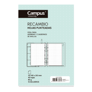 RECAMBIO DE HOJAS CAMPUS UNIVERSITY CUADERNO MULTIFUNCIÓN 40 HOJAS A5                               