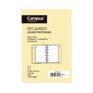 RECAMBIO DE HOJAS CAMPUS UNIVERSITY CUADERNO MULTIFUNCIÓN 40 HOJAS A7                               