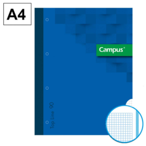 BLOC ENCOLADO HOJAS DE RECAMBIO CAMPUS A4 80 HOJAS 90G CUADRÍCULA 5 MM BANDA AZUL                   