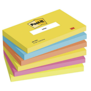 BLOC NOTAS ADHESIVAS POST-IT 76MMX127MM COLORES ENERGÍA 100 HOJAS                                   