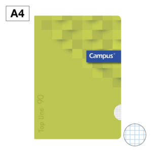 LIBRETA GRAPADA CAMPUS A4 TAPA PLÁSTICO 48 HOJAS 90G CUADRÍCULA 4 MM VERDE LIMA                     
