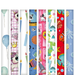 PAPEL DE REGALO CAMPUS SURTIDO INFANTIL EXPOSITOR 60 UD.                                            