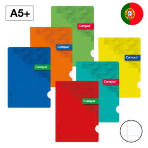 LIBRETA GRAPADA CAMPUS A5+ TAPA PLÁSTICO 48 HOJAS 90G RAYADO HORIZONTAL DOBLE MARGEN                