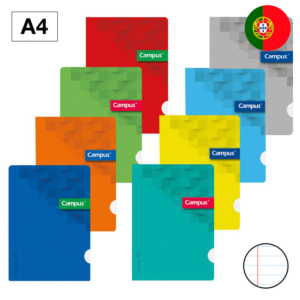 LIBRETA GRAPADA CAMPUS A4 TAPA PLÁSTICO 48 HOJAS 90G RAYADO HORIZONTAL DOBLE MARGEN                 