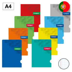 LIBRETA GRAPADA CAMPUS A4 TAPA PLÁSTICO 48 HOJAS 90G CUADRÍCULA 5 MM DOBLE MARGEN                   