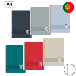 BLOC ESPIRAL CAMPUS A4 TAPA PLÁSTICO 80 HOJAS 90G RAYADO HORIZONTAL DOBLE MARGEN COLORES TENDENCIA  