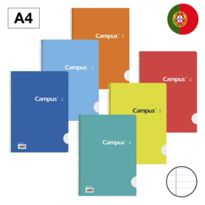 BLOC ESPIRAL CAMPUS A4 TAPA BÁSICA 80 HOJAS 60G RAYADO HORIZONTAL DOBLE MARGEN                      