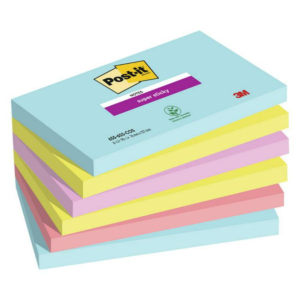 BLOC NOTAS ADHESIVAS POST-IT SUPER STICKY 76 X 127 MM COSMIC 90 HOJAS                               