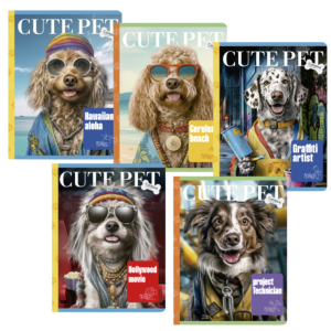 LIBRETA COSIDA CAMPUS UNIVERSITY CUTE PET PERROS RAYADO HORIZONTAL 190 X 248 MM                     