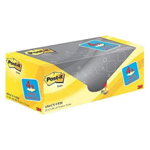 BLOC NOTAS ADHESIVAS POST-IT 76 X 76 MM AMARILLAS 100 HOJAS                                         