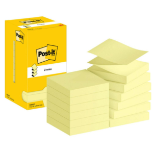 BLOC NOTAS ADHESIVAS Z-NOTES POST-IT 76 X 76 MM AMARILLAS 100 HOJAS                                 