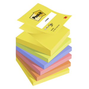 BLOC NOTAS ADHESIVAS Z-NOTES POST-IT SUPER STICKY 76 X 76 MM FLÚOR 100 HOJAS                        