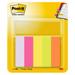 BLOC NOTAS ADHESIVAS MINI POST-IT 15 X 50 MM AMARILLO 100 HOJAS BLÍSTER                             