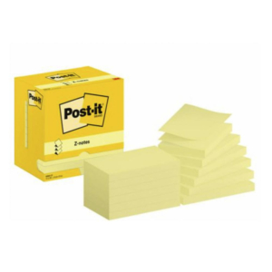 BLOC NOTAS ADHESIVAS Z-NOTES POST-IT 76 X 127 MM AMARILLAS 100 HOJAS                                