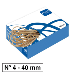GOMAS ELÁSTICAS PLUS OFFICE Nº 4 40 MM CAJA 100G                                                    